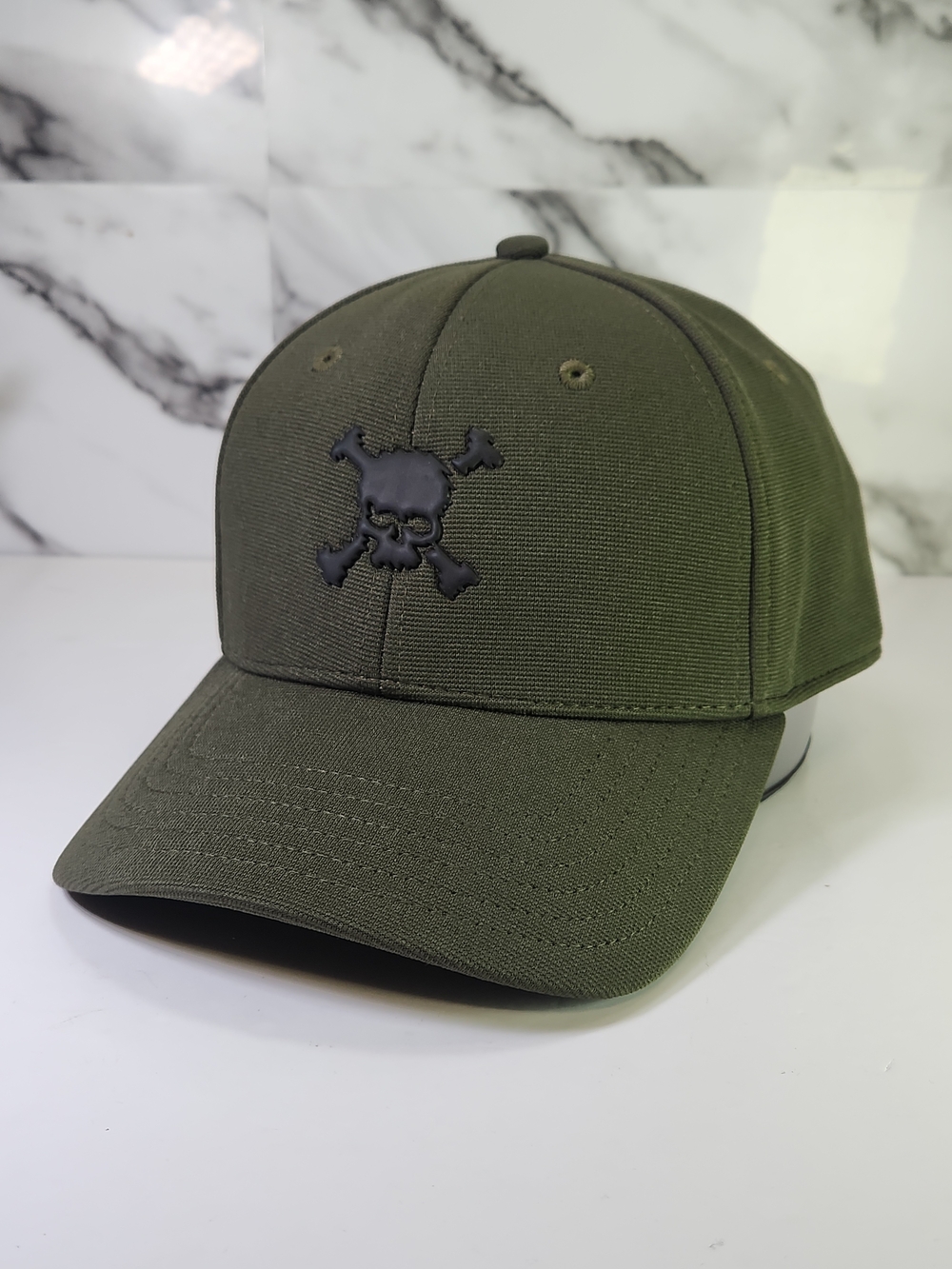 Oakley Skull FF Olive Green Baseball Cap. Fitted Hat